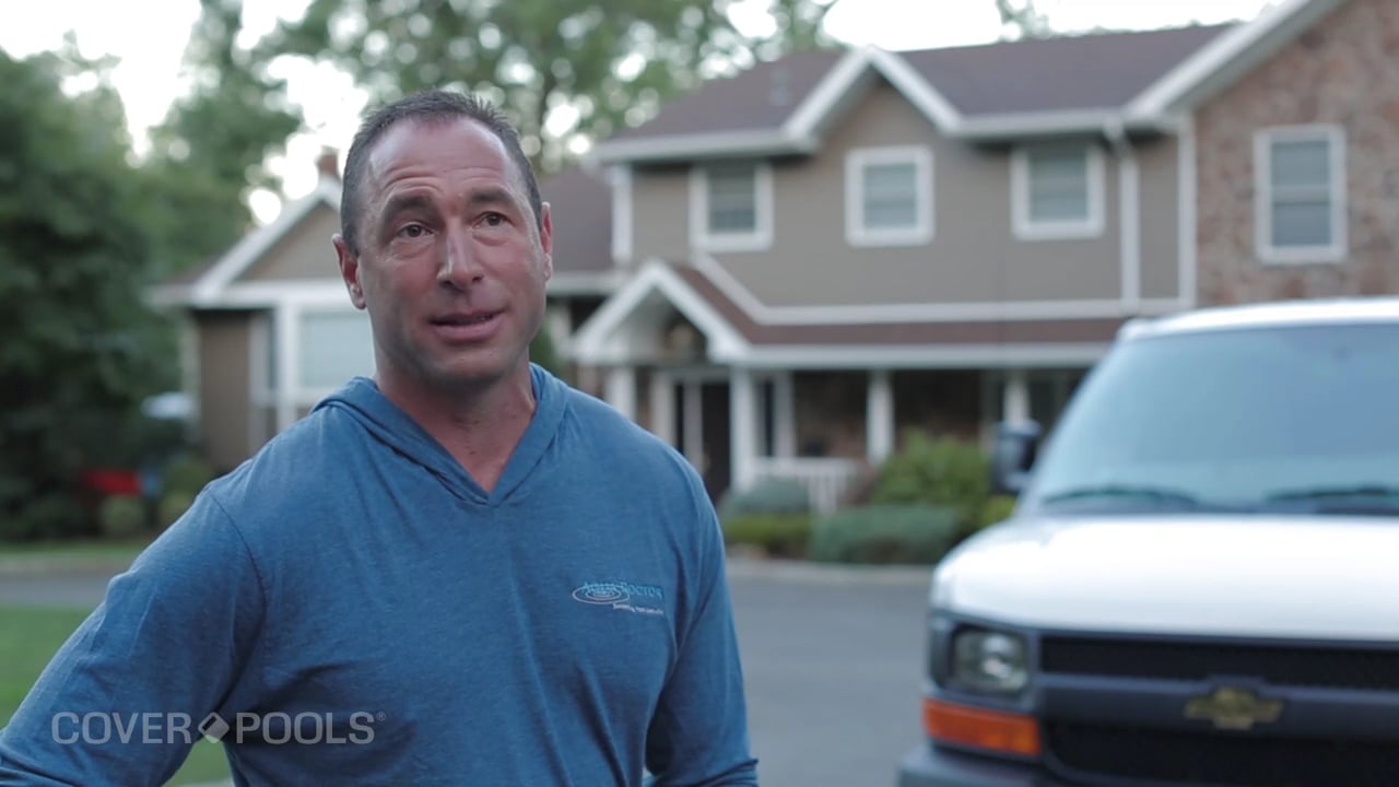 customer testimonial video highlighting automatic pool covers