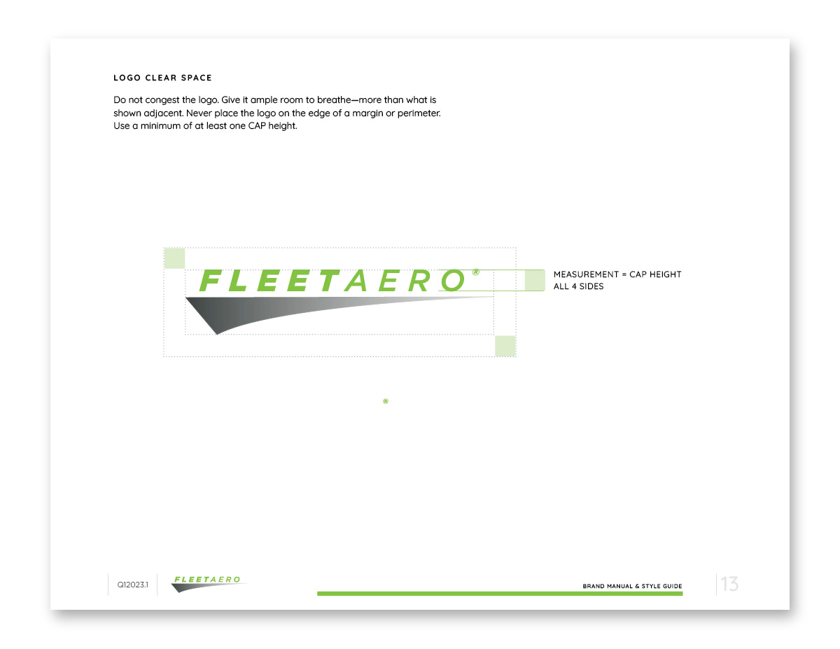 logo clear space measurement example