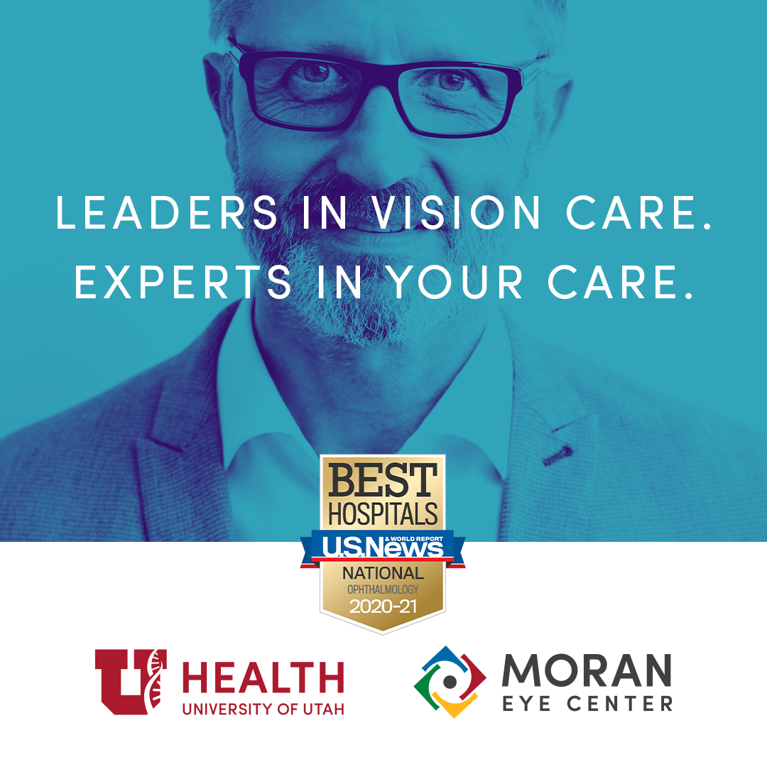 display ad focusing on leaders in vision care at the moran eye center.