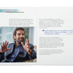 visionary leadership spread in printed brochure